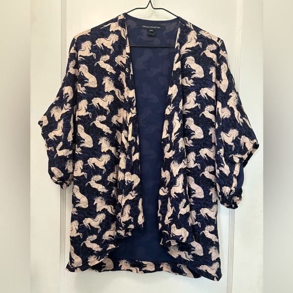 French Connection Horse Print Kimono Cardigan - Picture 1 of 4
